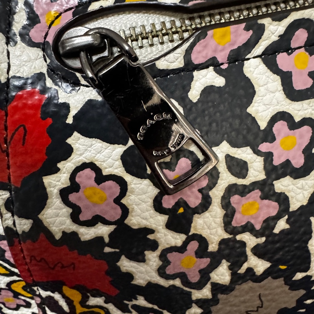 Coach Floral Prairie Satchel 2016 Chalk/Light Pebbled Leather Dust Bag & Tag - Picture 3 of 16